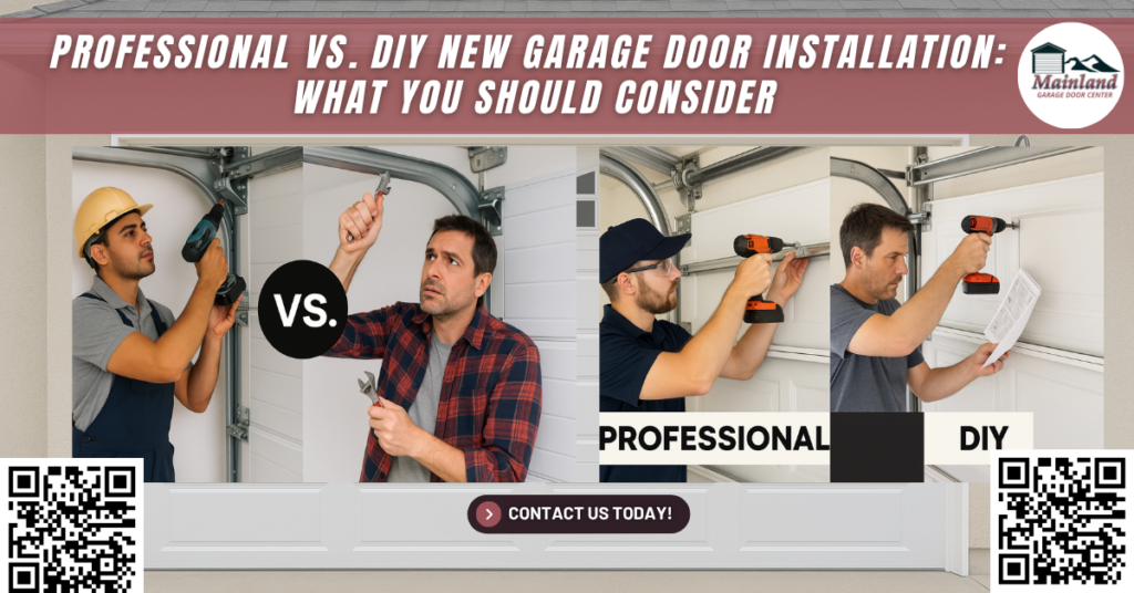 Professional vs. DIY New Garage Door Installation: What You Should Consider