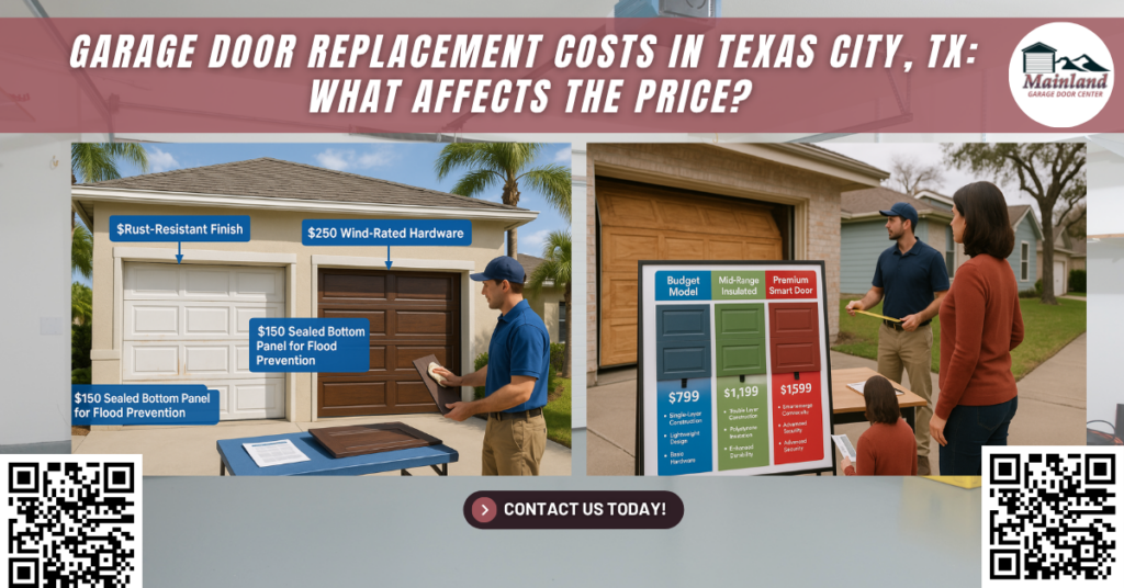 Garage Door Replacement Costs in Texas City, TX: What Affects the Price?